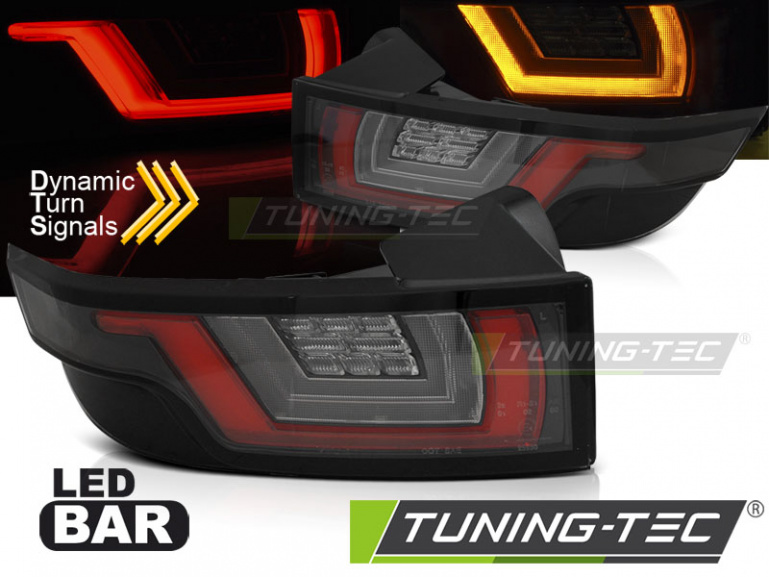 LED Lightbar Design Rückleuchten für Land Rover / Range Rover Evoque 11-18 schwarz mit dynamischem Blinker